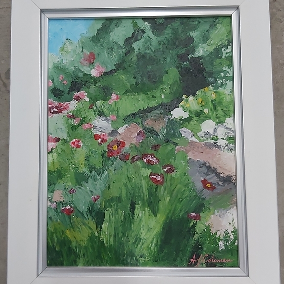 "Garden Path"  original painting by me - Picture 2 of 3